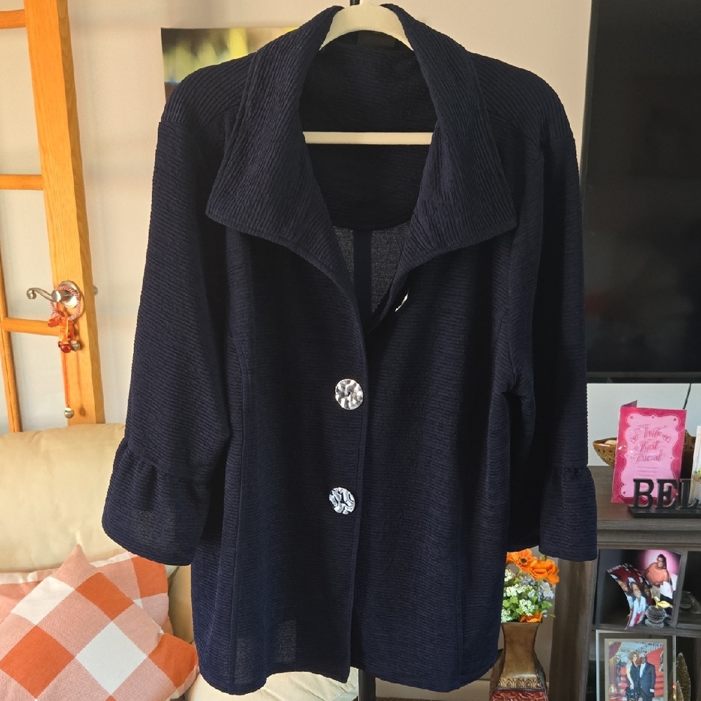 Elegant Navy Blue Women's Jacket 💙